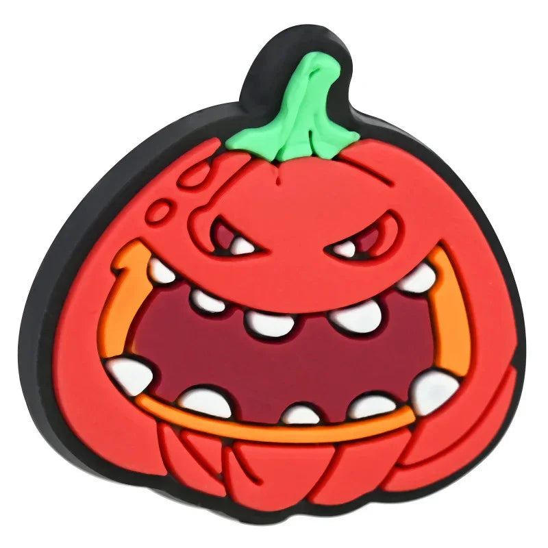 Cartoon Halloween Pumpkin Beaded Patch Focus Bead Jewelry | Silicone Focal Bead for DIY Keychain & Pen Wrap