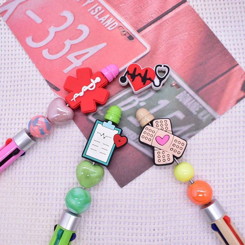 Medical Care Beads Soft Plastic Beads PVC Glue Beads | Silicone Focal Bead for DIY Keychain & Pen Wrap