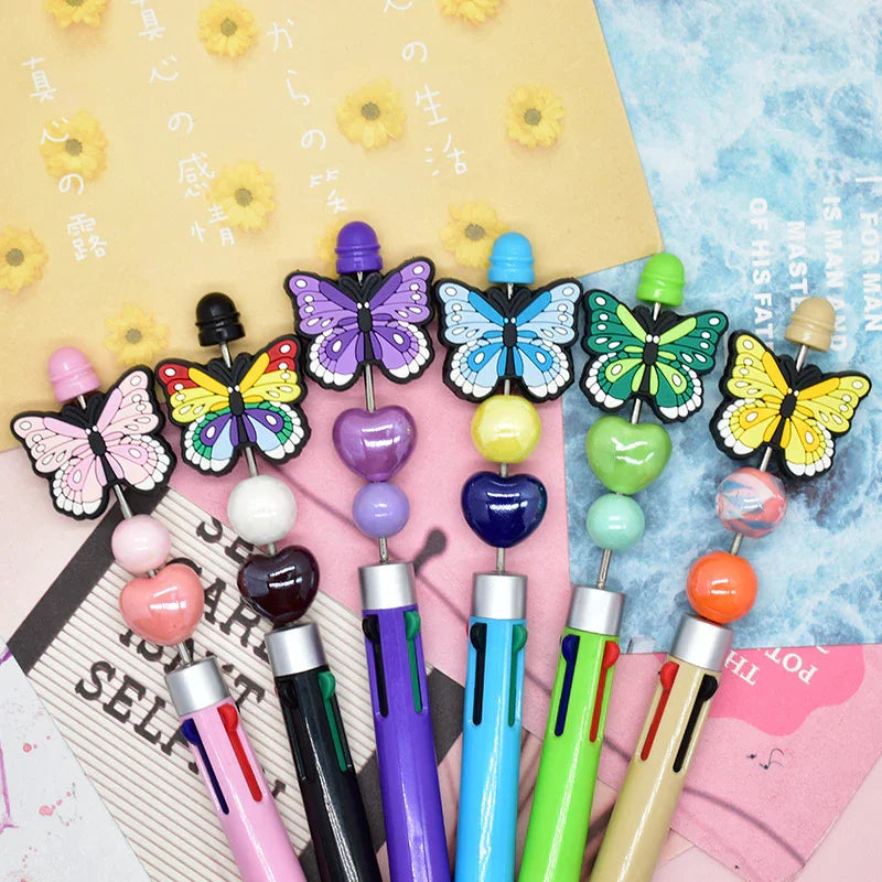 Colorful butterfly beaded DIY scattered beads | Silicone Focal Bead for DIY Keychain & Pen Wrap