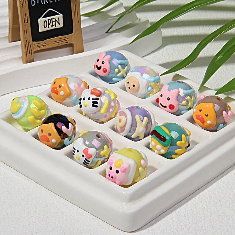Cartoon Hand-painted Beads DIY Beads Acrylic Beads