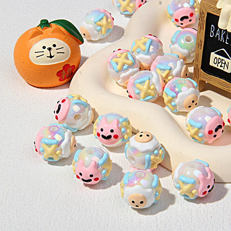 Cartoon Hand-painted Beads DIY Beads Acrylic Beads