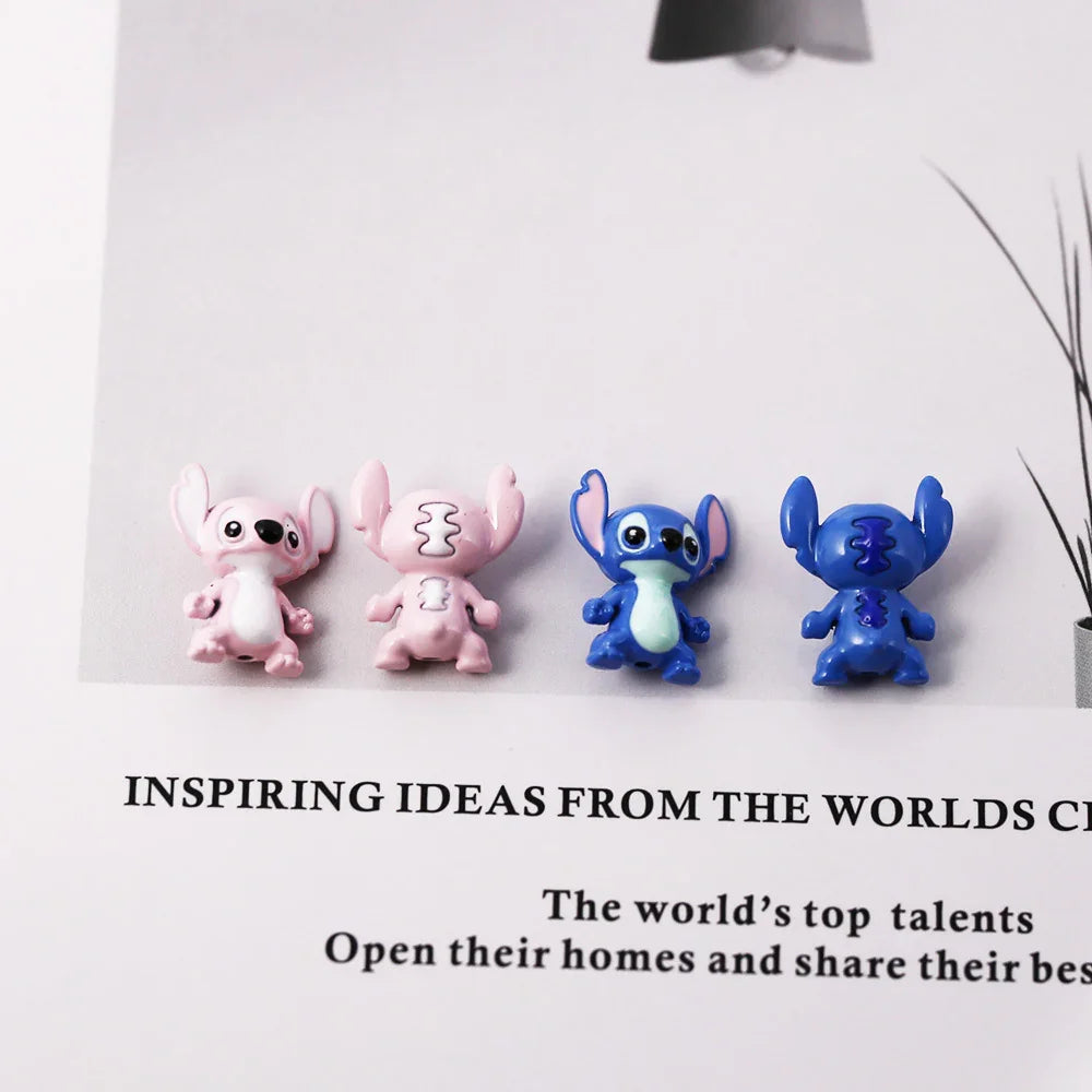 Cartoon Character Stitch Through-hole Alloy Accessories 3D | Acrylic Bead for DIY Bracelet Keychain Jewelry Making