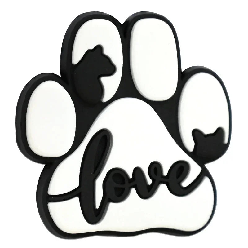 Dog Paw Print Creative Ballpoint Pen Silicone Focus Beads | Silicone Focal Bead for DIY Keychain & Pen Wrap