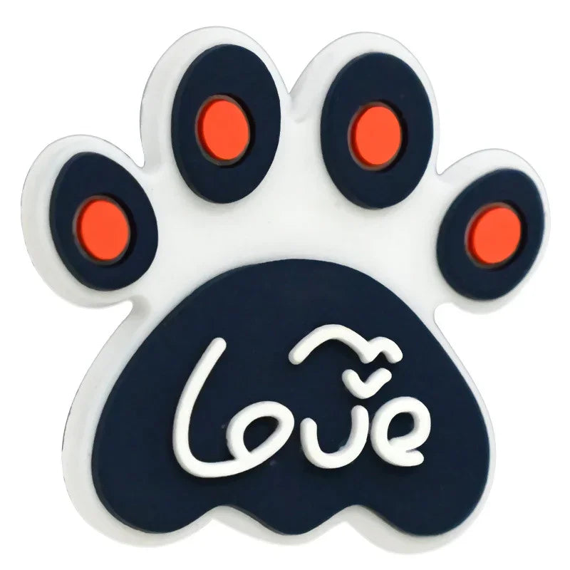 Dog Paw Print Creative Ballpoint Pen Silicone Focus Beads | Silicone Focal Bead for DIY Keychain & Pen Wrap