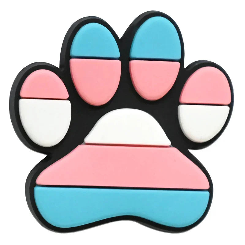 Dog Paw Print Creative Ballpoint Pen Silicone Focus Beads | Silicone Focal Bead for DIY Keychain & Pen Wrap