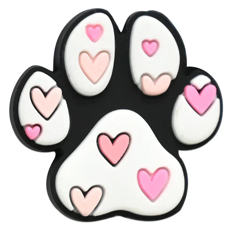 Dog Paw Print Creative Ballpoint Pen Silicone Focus Beads | Silicone Focal Bead for DIY Keychain & Pen Wrap
