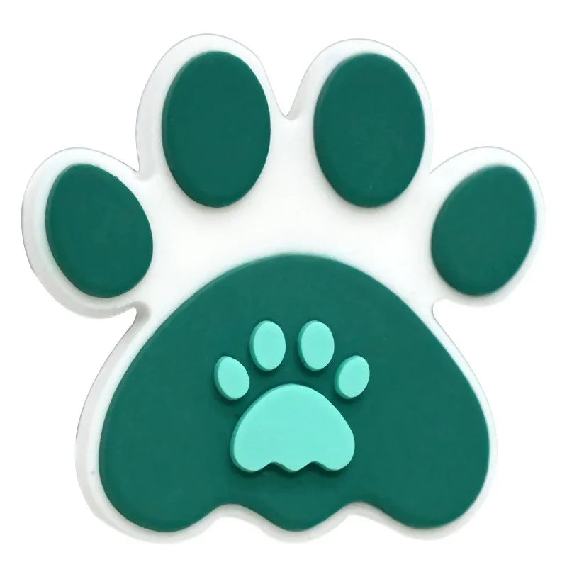 Dog Paw Print Creative Ballpoint Pen Silicone Focus Beads | Silicone Focal Bead for DIY Keychain & Pen Wrap