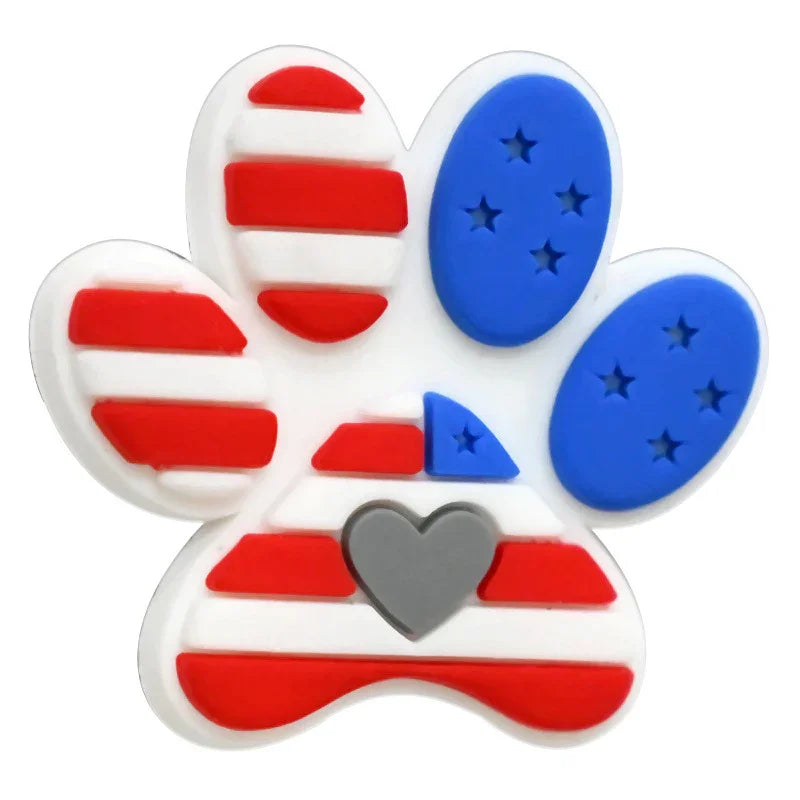 Dog Paw Print Creative Ballpoint Pen Silicone Focus Beads | Silicone Focal Bead for DIY Keychain & Pen Wrap