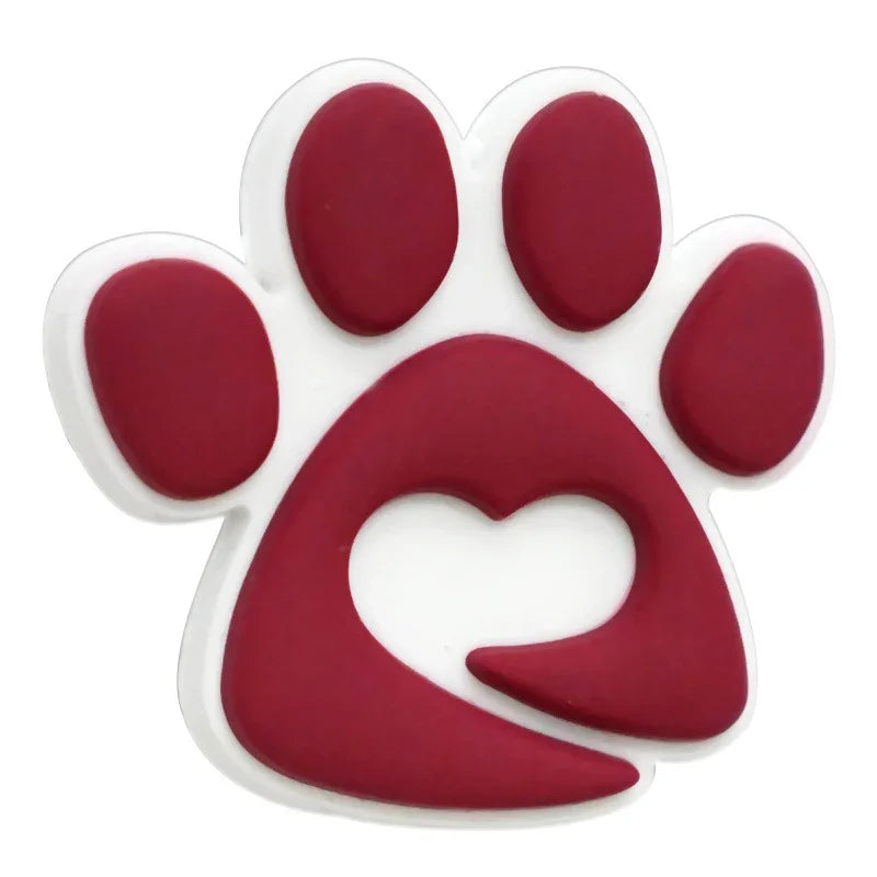 Dog Paw Print Creative Ballpoint Pen Silicone Focus Beads | Silicone Focal Bead for DIY Keychain & Pen Wrap