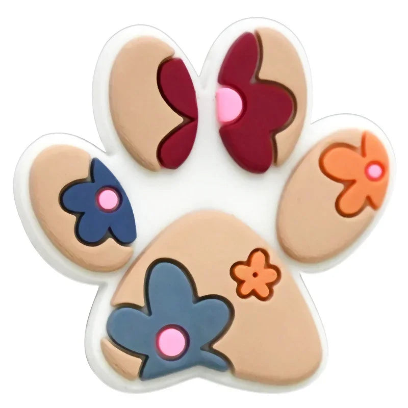 Dog Paw Print Creative Ballpoint Pen Silicone Focus Beads | Silicone Focal Bead for DIY Keychain & Pen Wrap