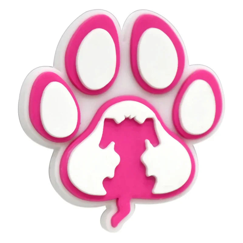 Dog Paw Print Creative Ballpoint Pen Silicone Focus Beads | Silicone Focal Bead for DIY Keychain & Pen Wrap
