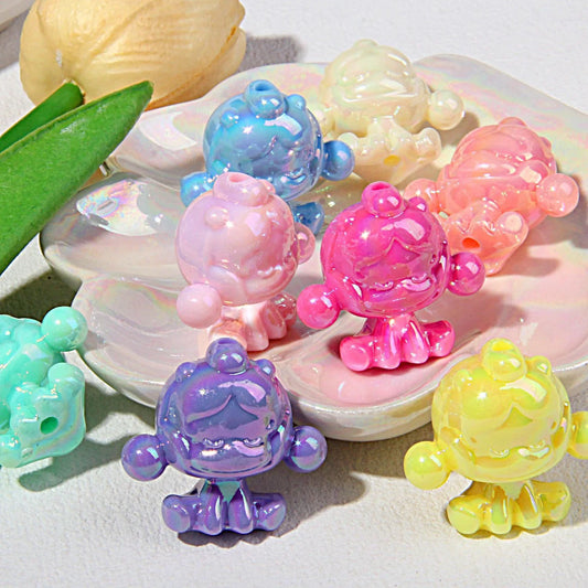 Color-plated Cute Girl Beads Mixed Loose Beads