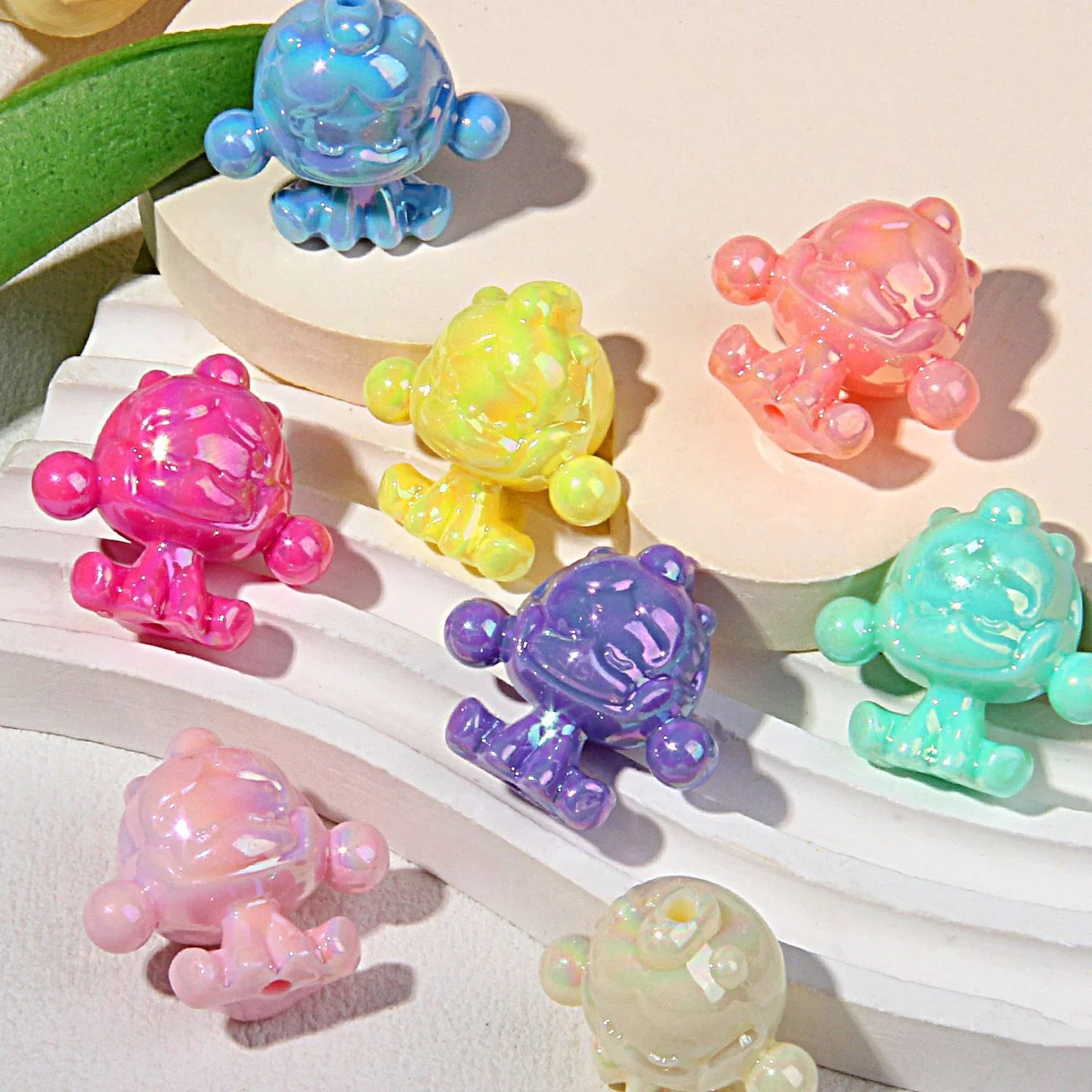 Color-plated Cute Girl Beads Mixed Loose Beads