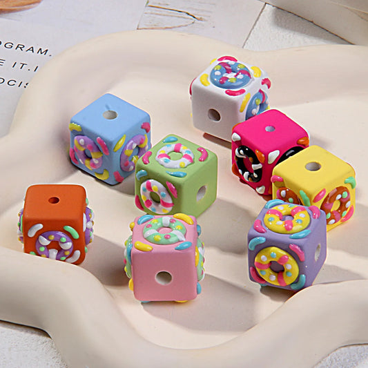 Swimming Ring Square Hand-painted Beads Scattered Beads Painted Beads