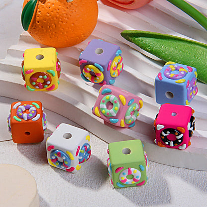 Swimming Ring Square Hand-painted Beads Scattered Beads Painted Beads