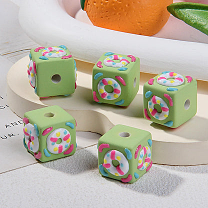 Swimming Ring Square Hand-painted Beads Scattered Beads Painted Beads