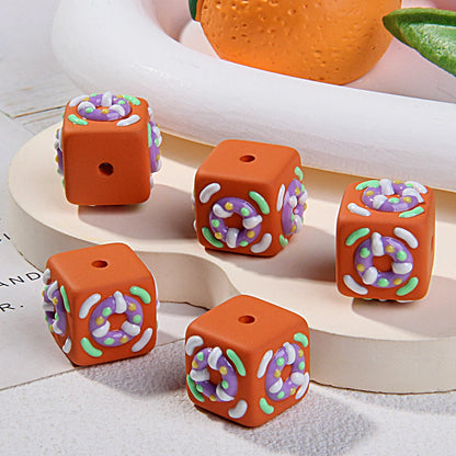 Swimming Ring Square Hand-painted Beads Scattered Beads Painted Beads