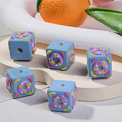 Swimming Ring Square Hand-painted Beads Scattered Beads Painted Beads