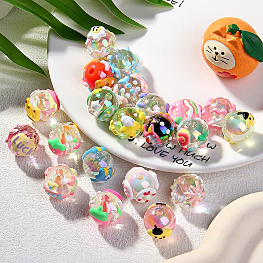 Heavy Oil Fruit Hand-painted Acrylic Beads