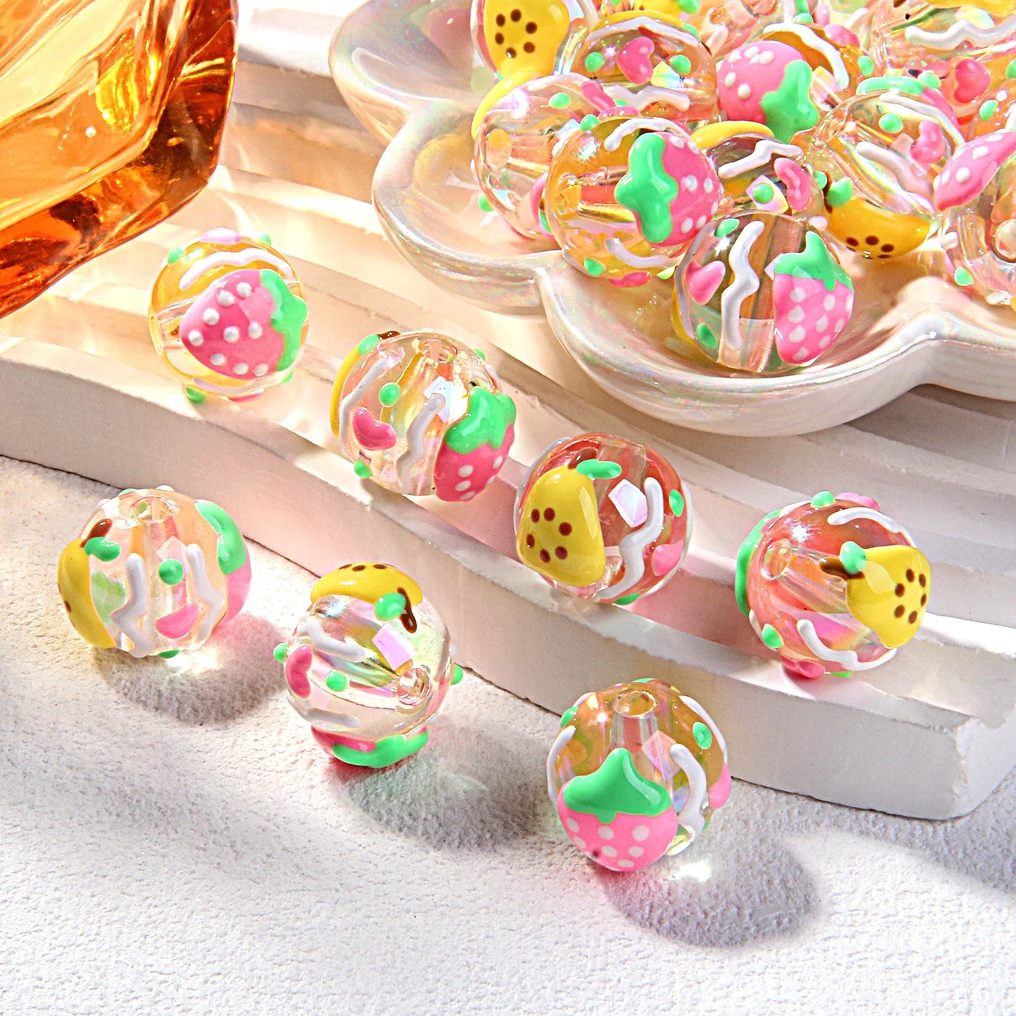 Heavy Oil Fruit Hand-painted Acrylic Beads