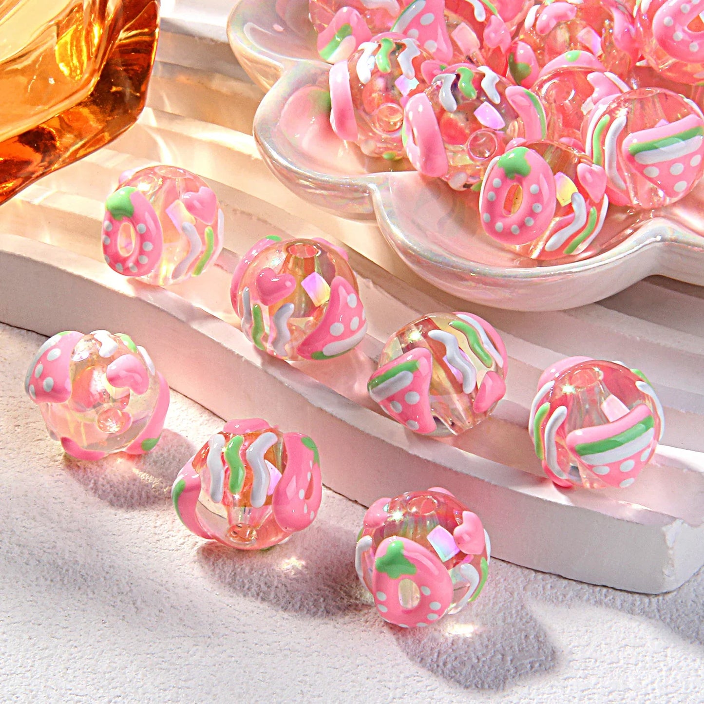 Heavy Oil Fruit Hand-painted Acrylic Beads