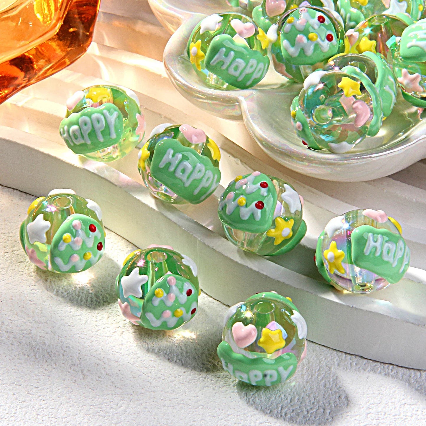 Heavy Oil Fruit Hand-painted Acrylic Beads