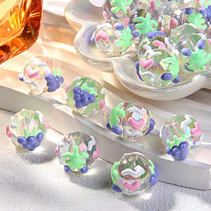 Heavy Oil Fruit Hand-painted Acrylic Beads