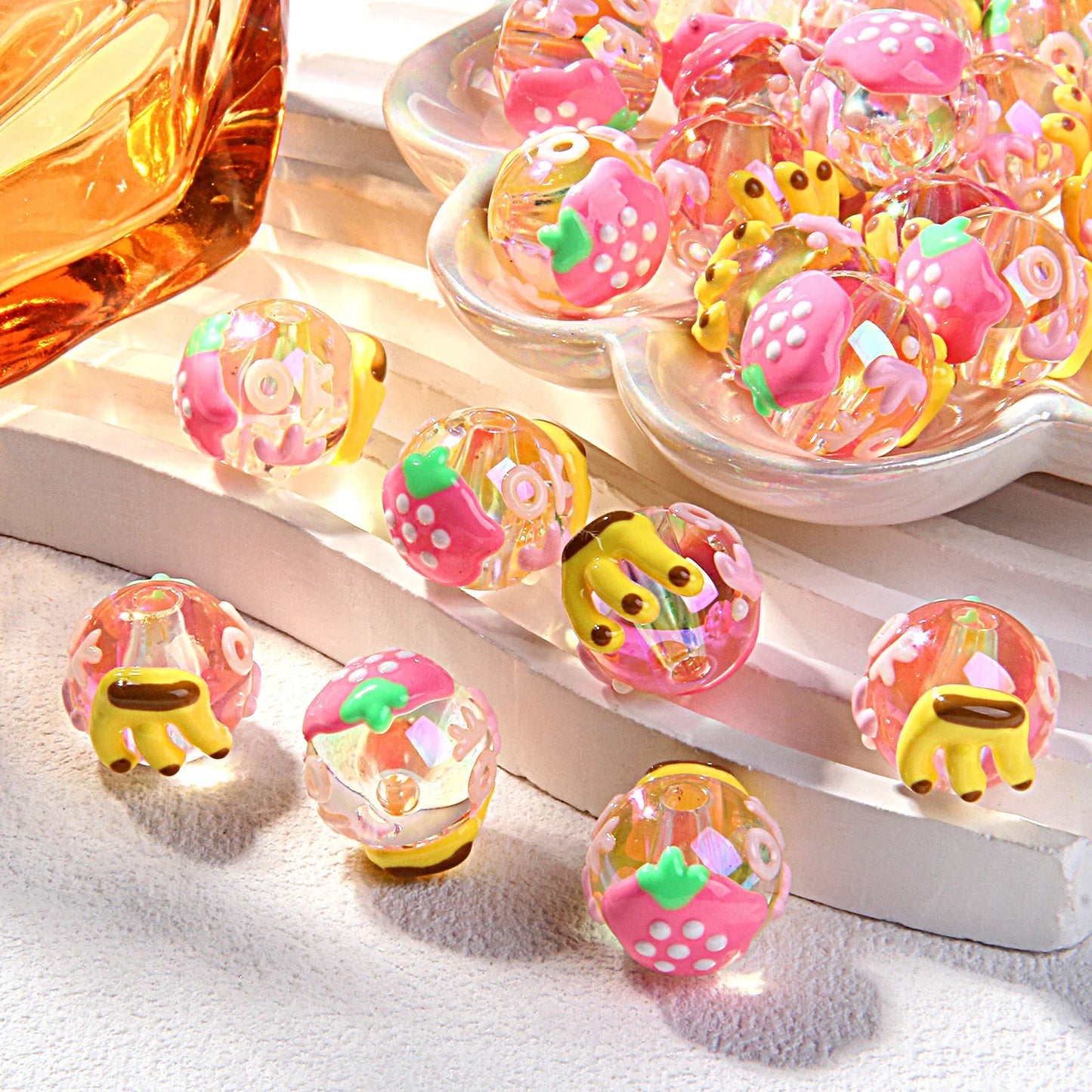 Heavy Oil Fruit Hand-painted Acrylic Beads