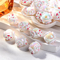 White beads circle love little