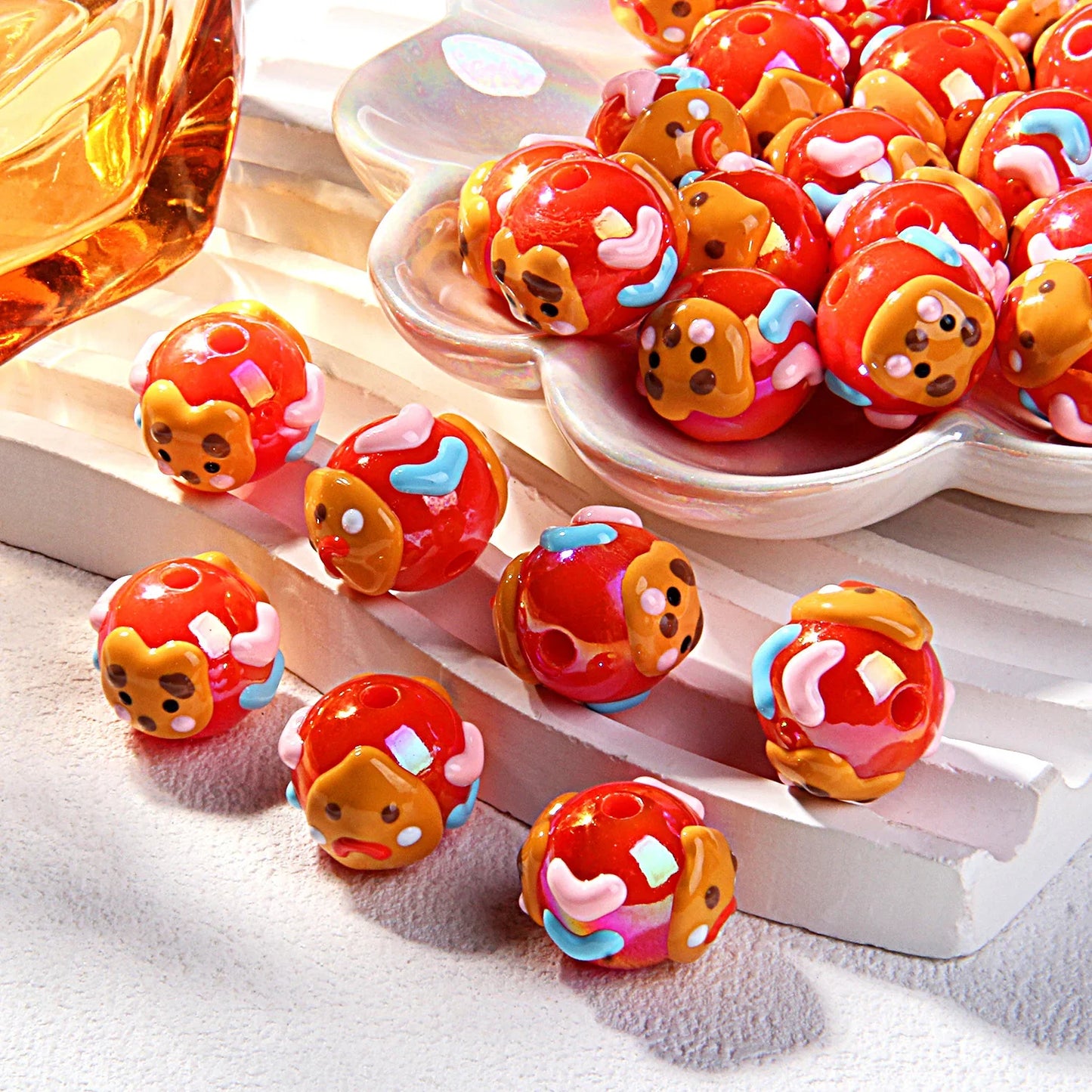 Heavy Oil Fruit Hand-painted Acrylic Beads