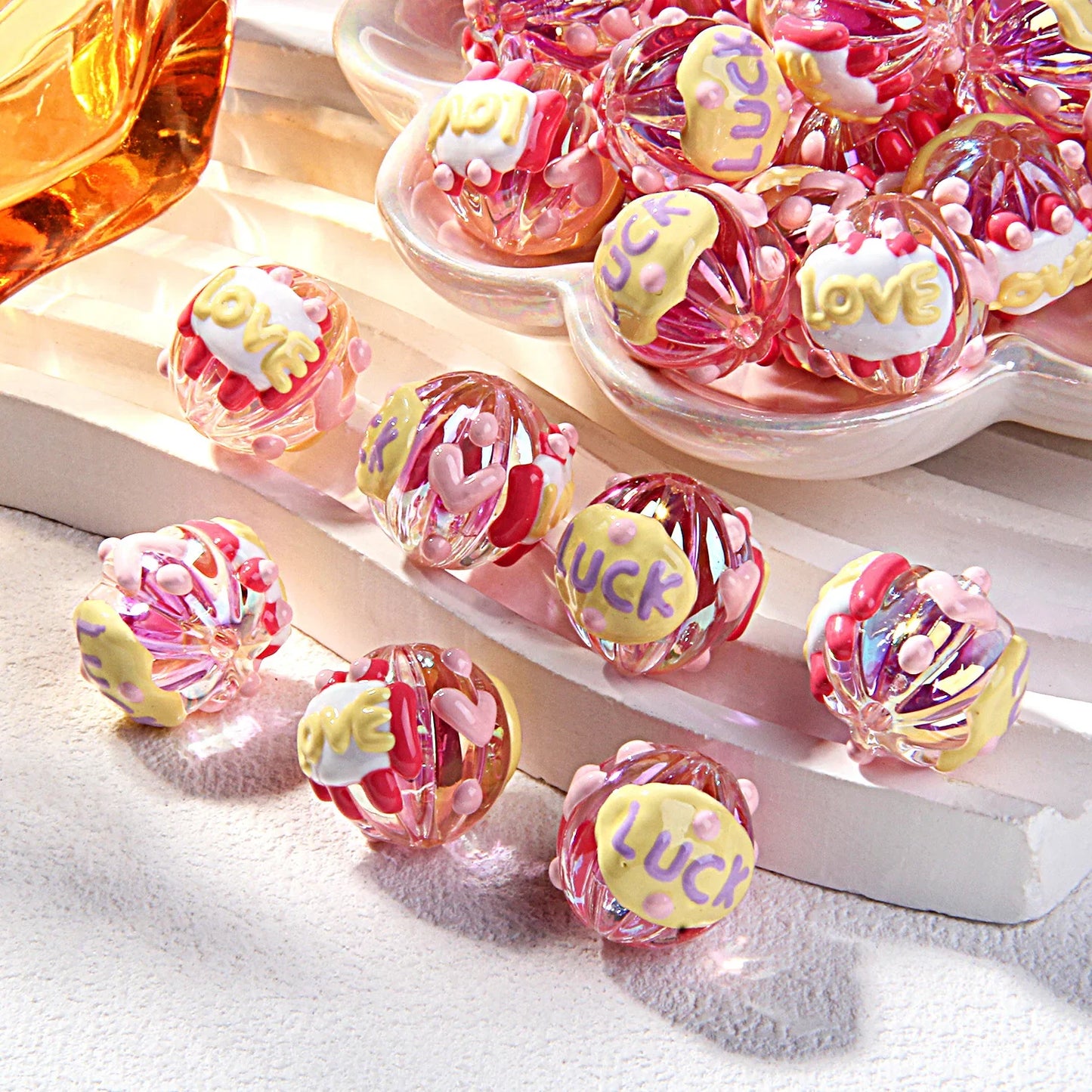Heavy Oil Fruit Hand-painted Acrylic Beads