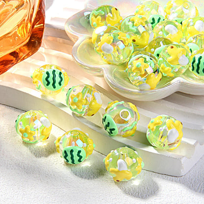 Heavy Oil Fruit Hand-painted Acrylic Beads