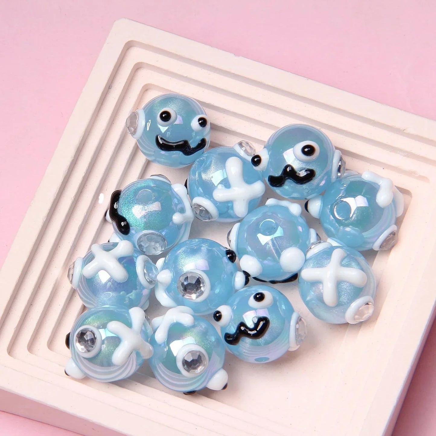Hand Painted Beads Halloween and Christmas Acrylic Beads