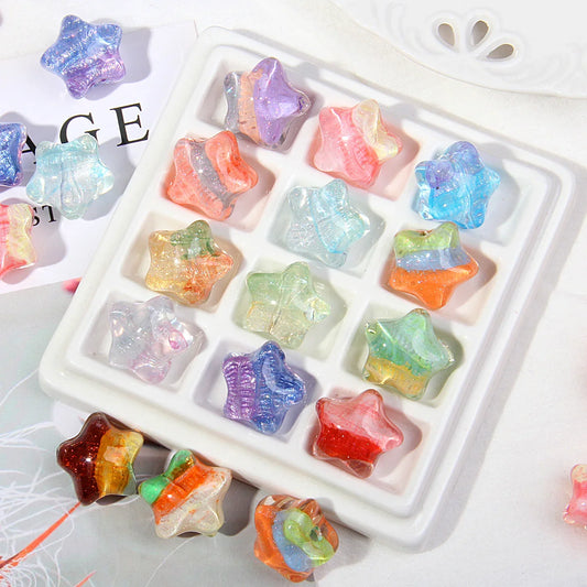 High-end Oil Painting Style Five-pointed Star Acrylic Beads