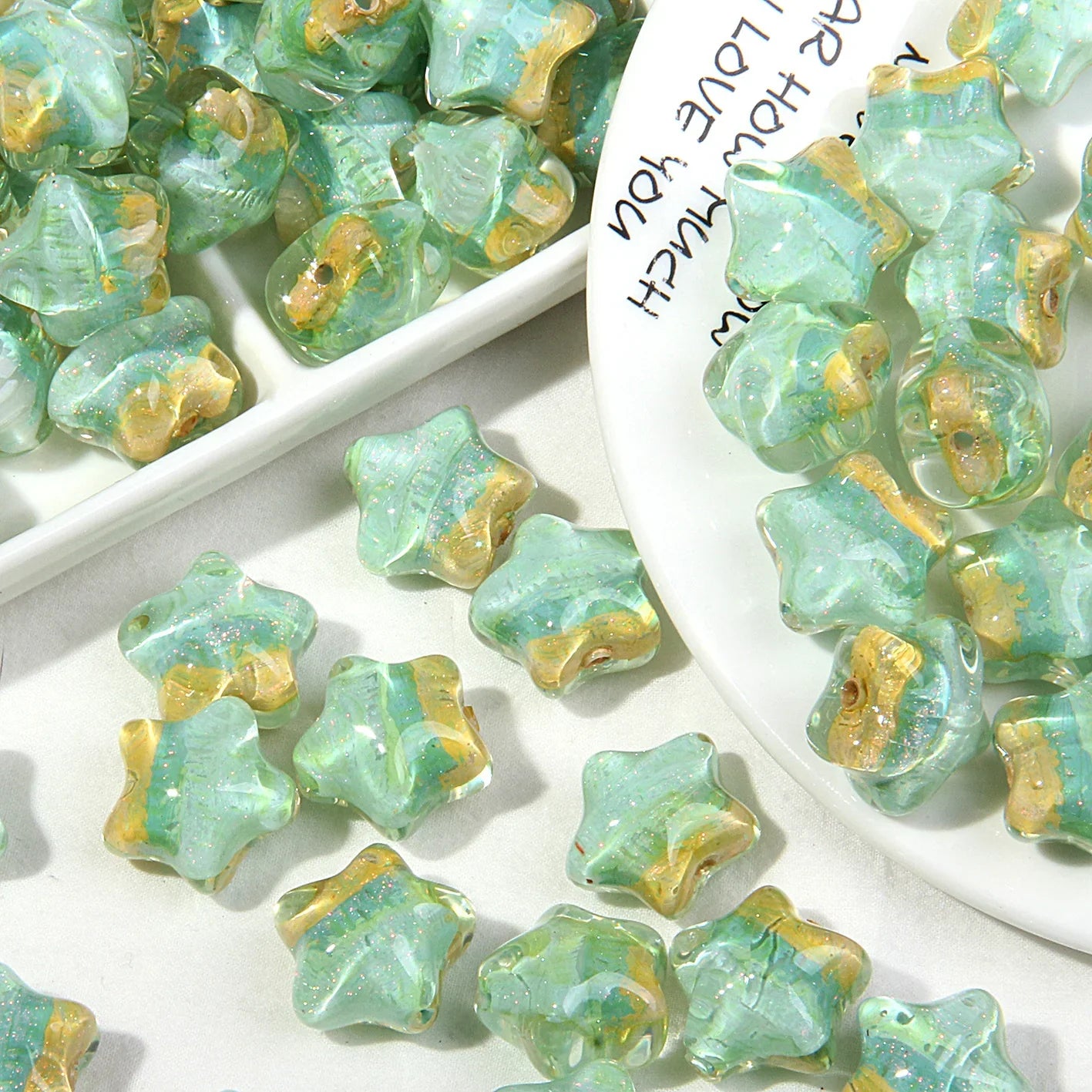 High-end Oil Painting Style Five-pointed Star Acrylic Beads