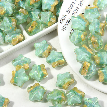 High-end Oil Painting Style Five-pointed Star Acrylic Beads