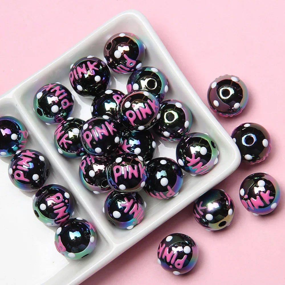 16MM Colorful Bear Hand-painted Beads Acrylic Beads