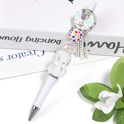 16MM UV-plated Five-pointed Star Printed Round Beads Acrylic Star Beads