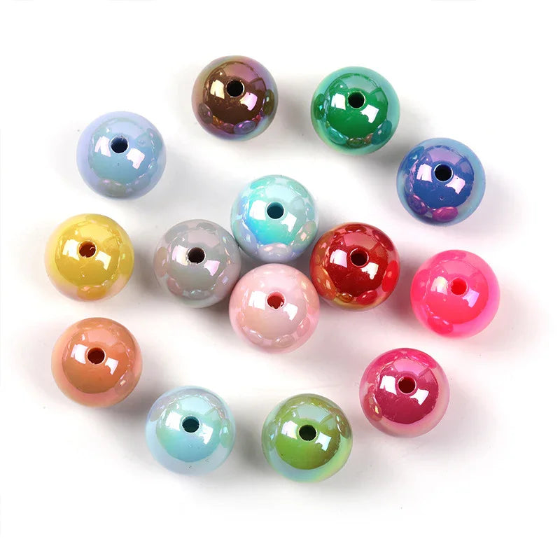 UV-plated Solid Color Round Beads 16mm Acrylic Beads