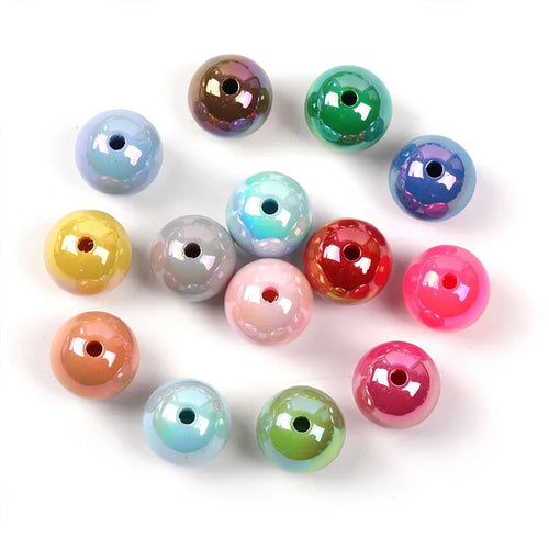 UV-plated Solid Color Round Beads 16mm Acrylic Beads
