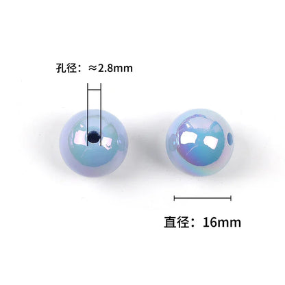 UV-plated Solid Color Round Beads 16mm Acrylic Beads