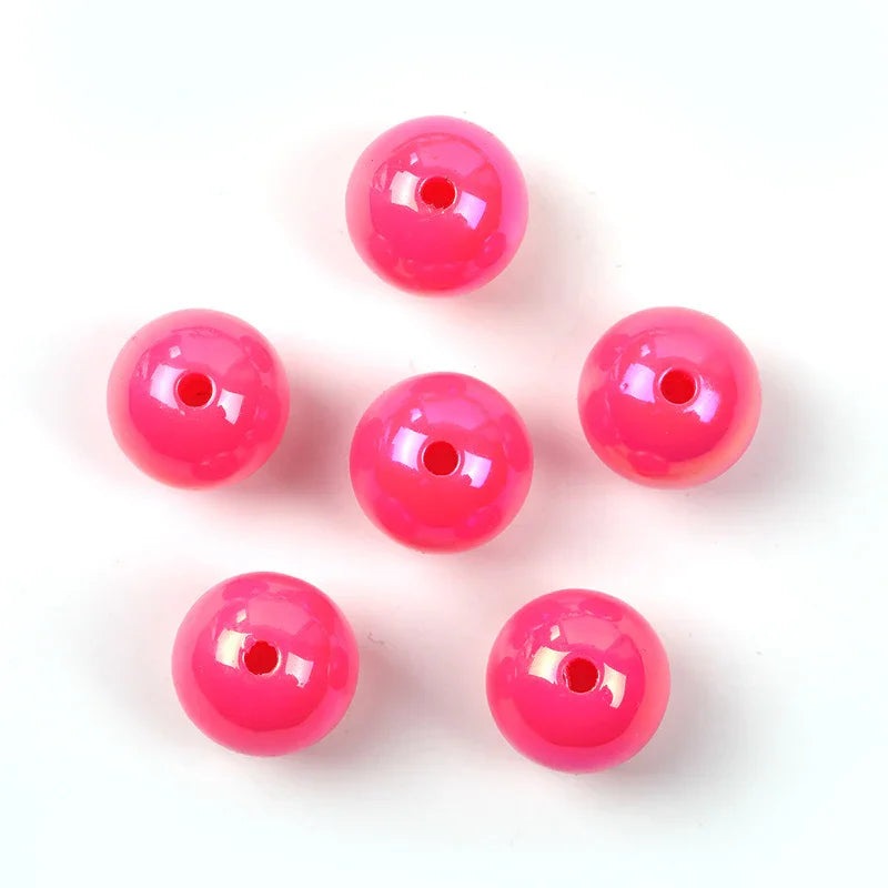 UV-plated Solid Color Round Beads 16mm Acrylic Beads