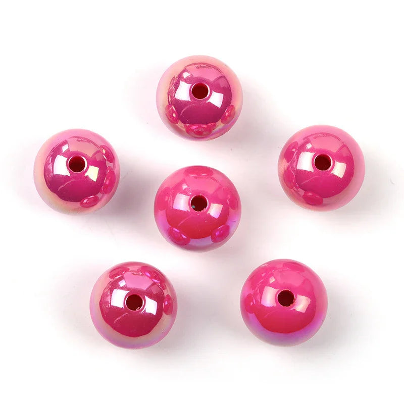 UV-plated Solid Color Round Beads 16mm Acrylic Beads