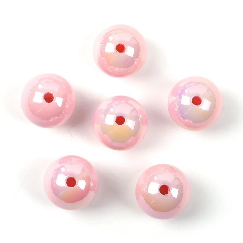 UV-plated Solid Color Round Beads 16mm Acrylic Beads