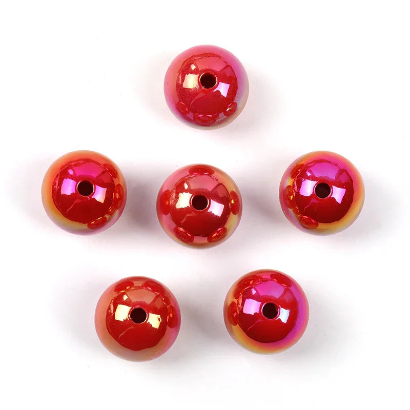 UV-plated Solid Color Round Beads 16mm Acrylic Beads