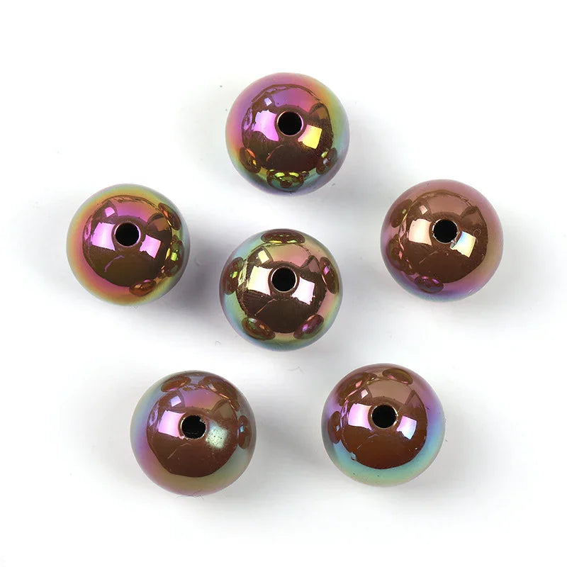 UV-plated Solid Color Round Beads 16mm Acrylic Beads
