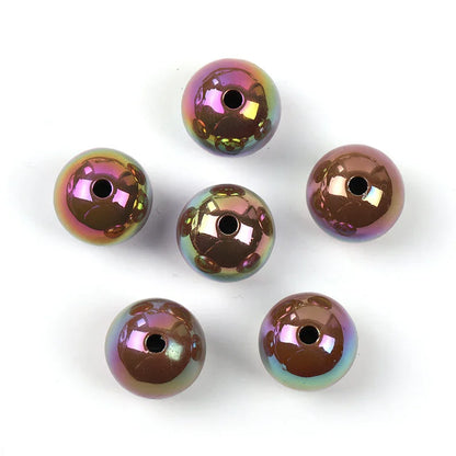 UV-plated Solid Color Round Beads 16mm Acrylic Beads