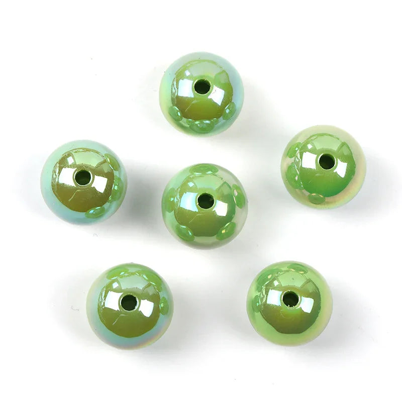 UV-plated Solid Color Round Beads 16mm Acrylic Beads