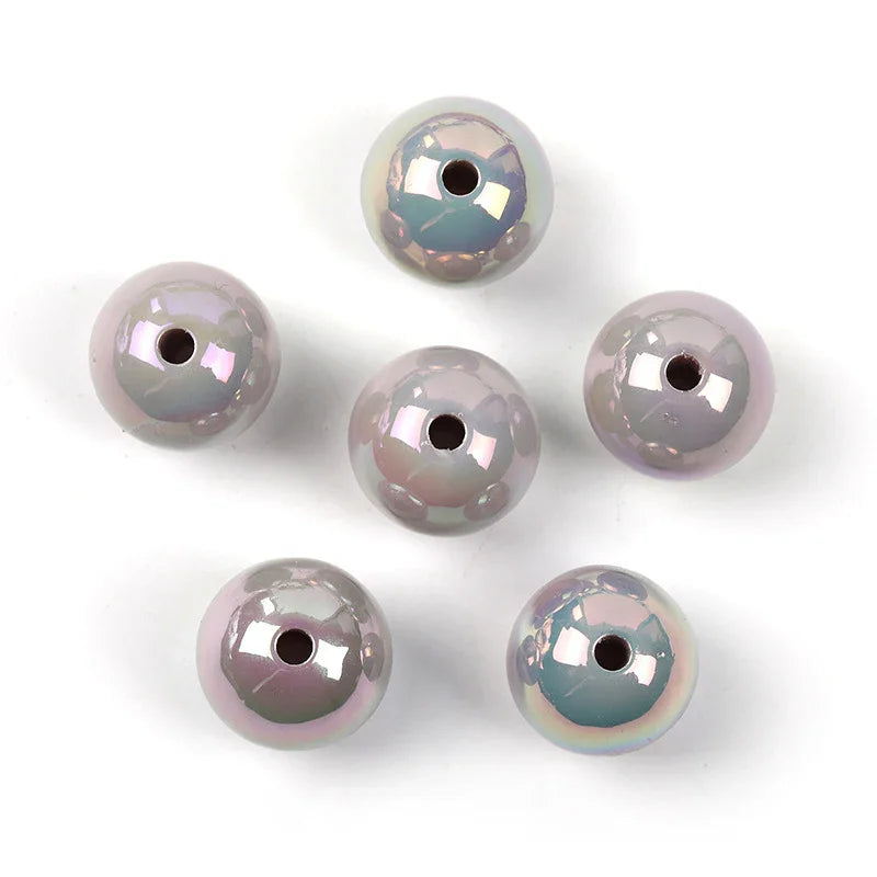 UV-plated Solid Color Round Beads 16mm Acrylic Beads
