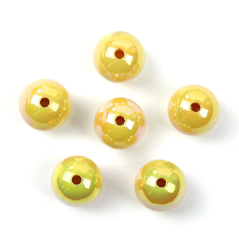 UV-plated Solid Color Round Beads 16mm Acrylic Beads